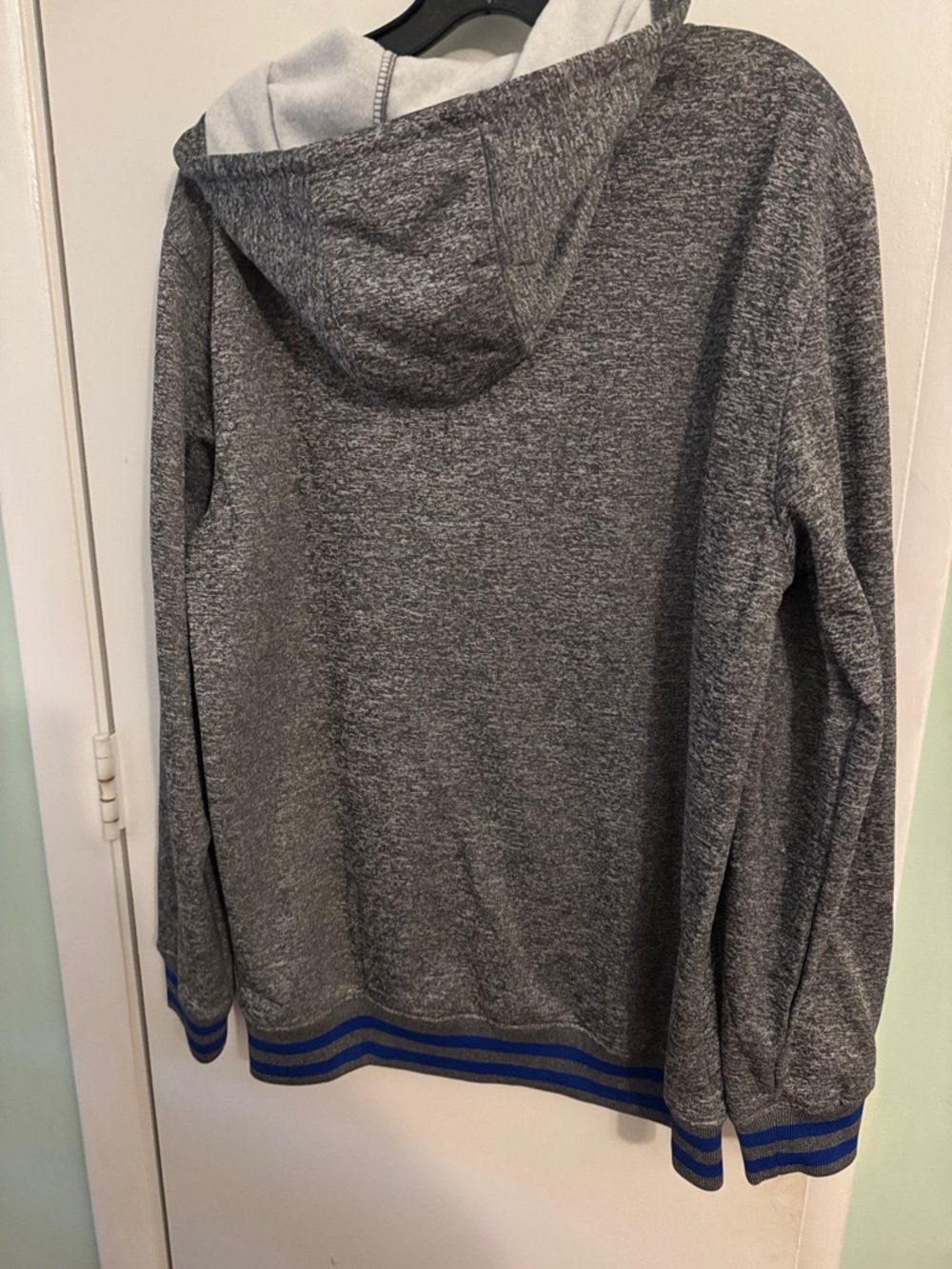 Philadelphia 76ers Sixers NBA Gray Heather Zip-up Hoodie Sweatshirt - Picture 7 of 11